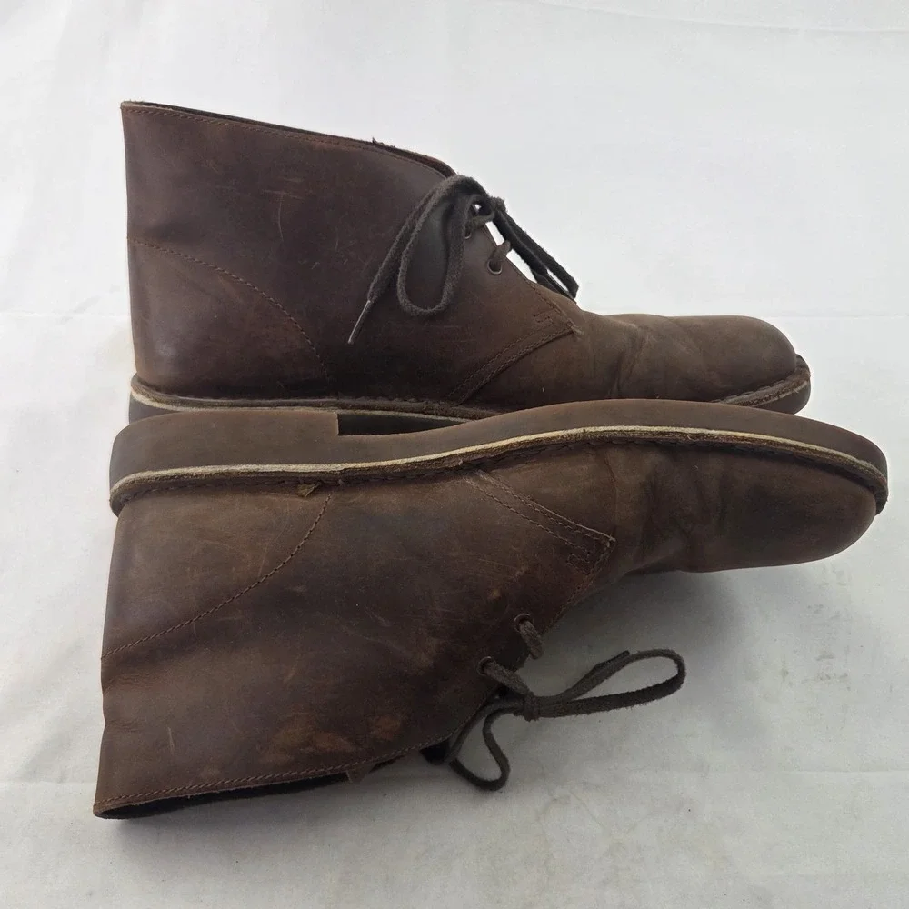 Clarks Desert Boots Mens 11.5 Brown Leather Chukka Lace Up Smart Casual Workwear